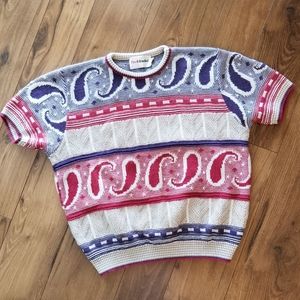 Vintage 1990's Pink and Purple Sweater Shirt